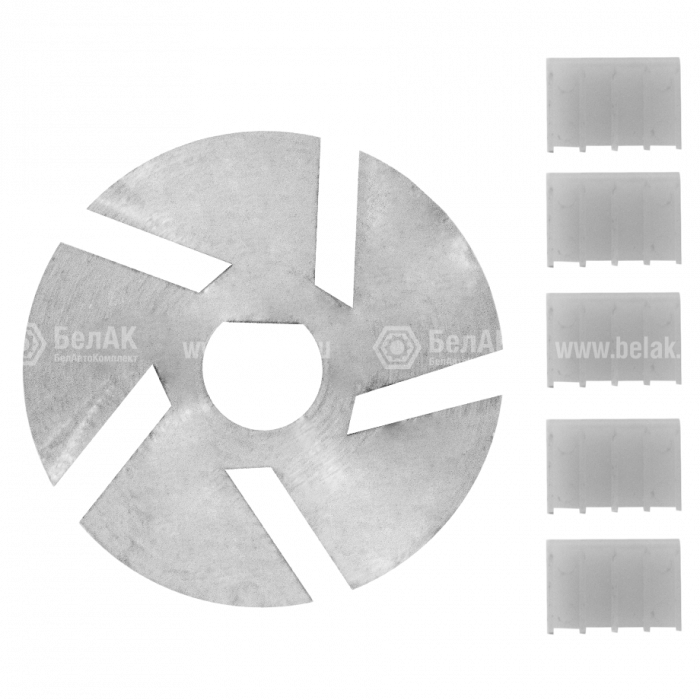 Ротор металлический с лопатками в комплекте (5 шт.) для насосов БелАК "Стандарт", "Прометей" и комплексов на базе этих насосов